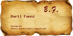 Bartl Fanni névjegykártya