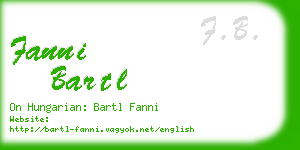 fanni bartl business card